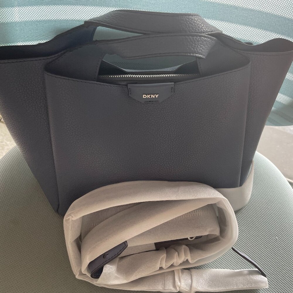 DKNY Willa Top Handle Satchel Steel Blue